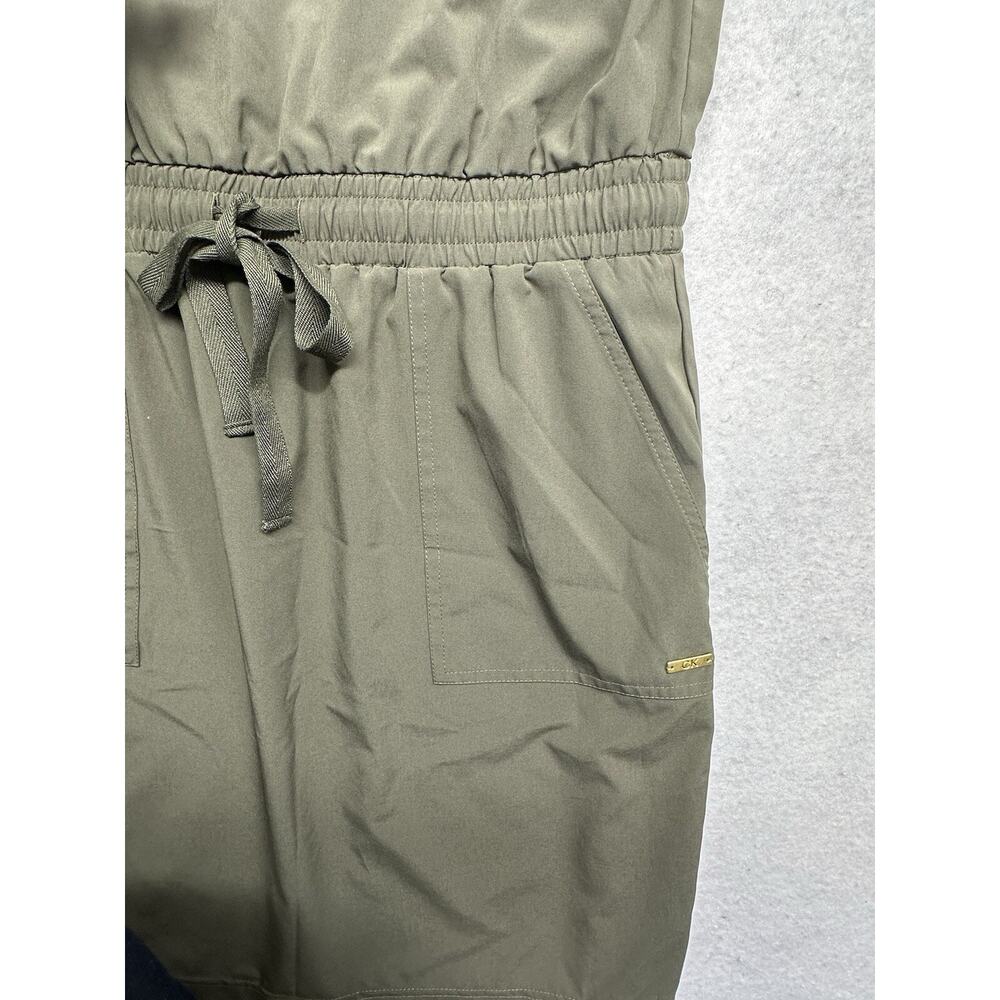 Calvin Klein Womens Size 8 Dress CK Logo Tie Army Green - Picture 3 of 8